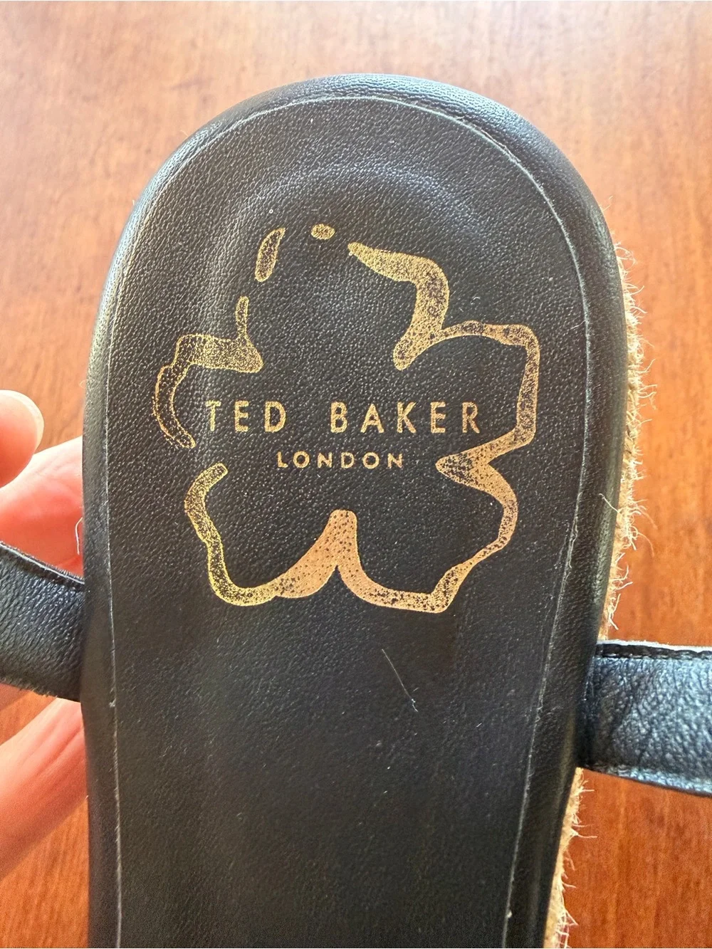 Ted Baker Bryanah Black Leather Bow Espadrille Wedges - Size  EU 40 (fits 9/9.5)